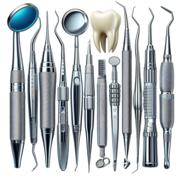 pngtree close up of dental instruments with tooth png image 12361972